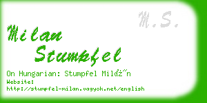 milan stumpfel business card